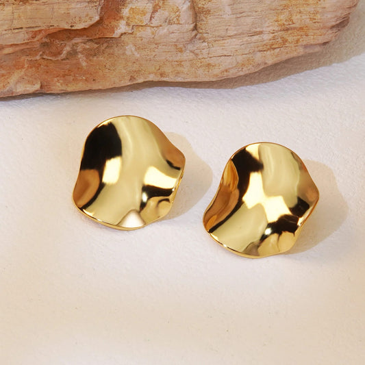 SCARA - Minimalistische Ronde Oorknopjes – 18K Goudkleurig RVS