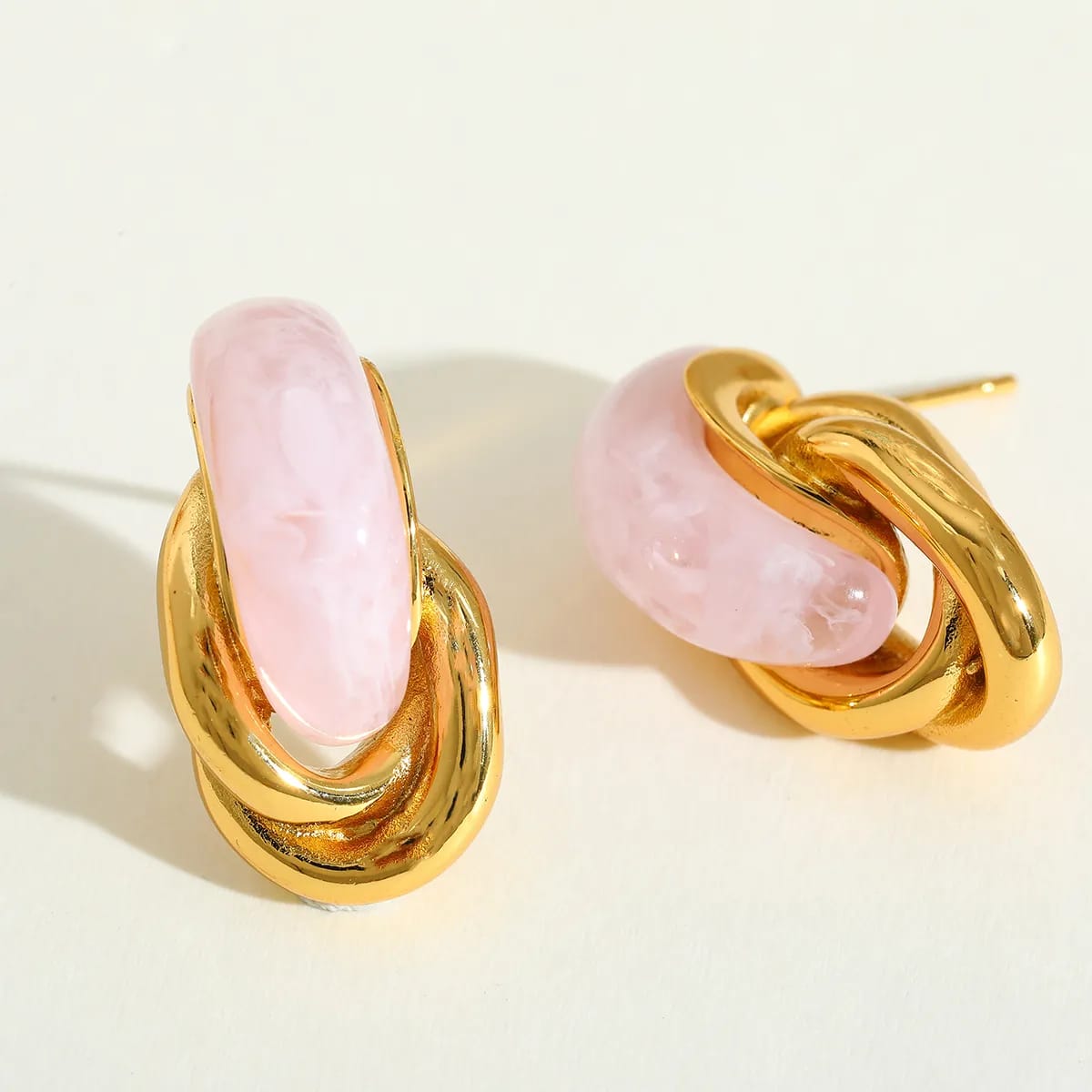 Schattige Geometrische Oorknopjes – 18K Goud Verguld & Hars