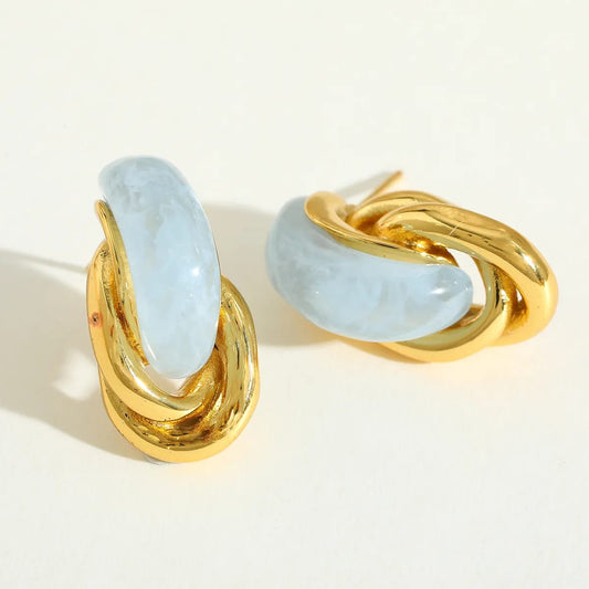 Schattige Geometrische Oorknopjes – 18K Goud Verguld & Hars