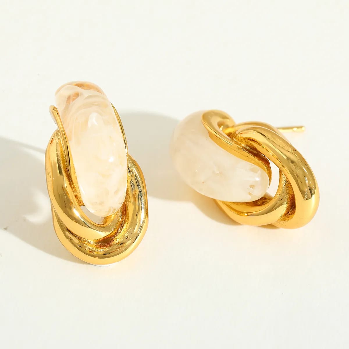 Schattige Geometrische Oorknopjes – 18K Goud Verguld & Hars